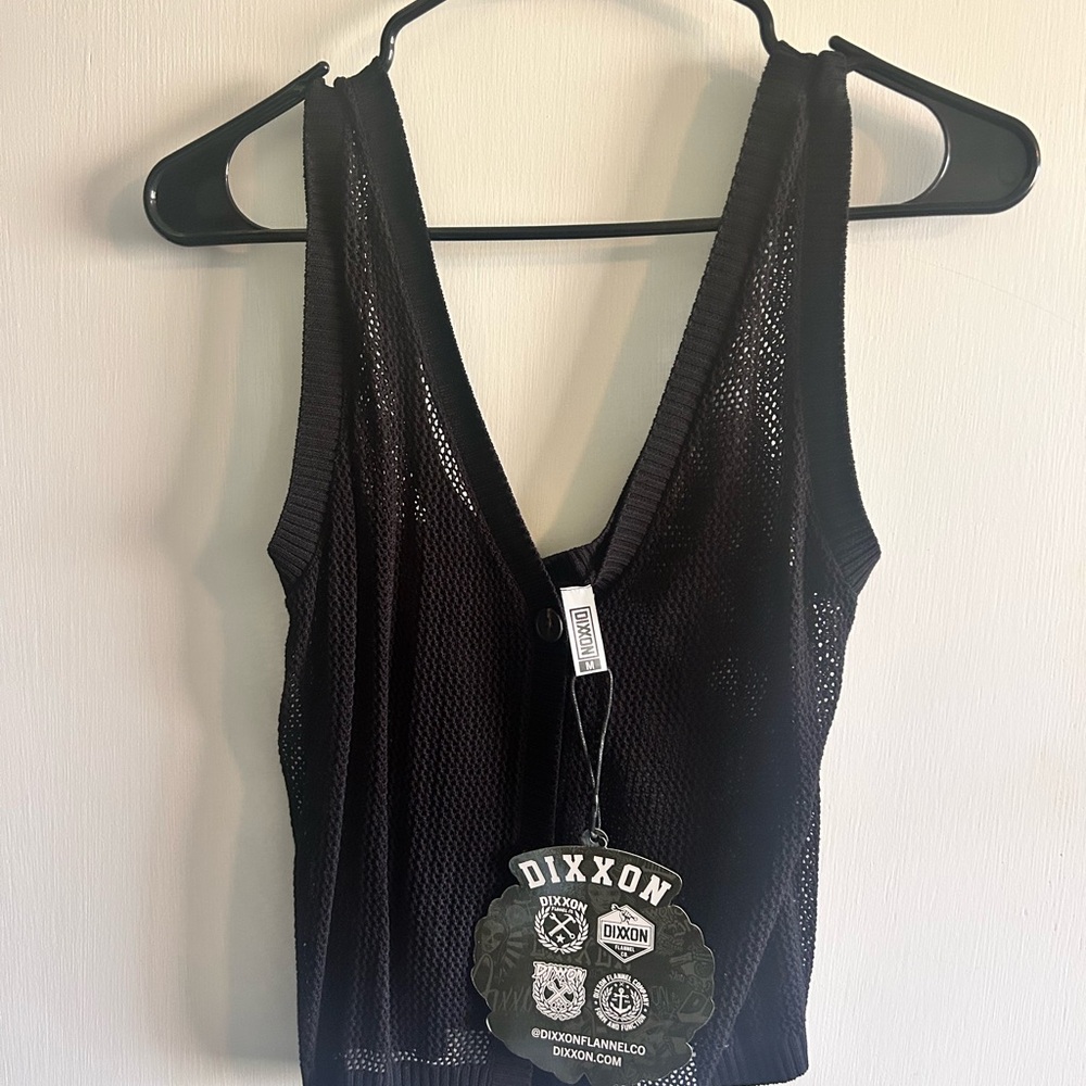 DIXXON Black Sleeveless Mesh Swim Cover